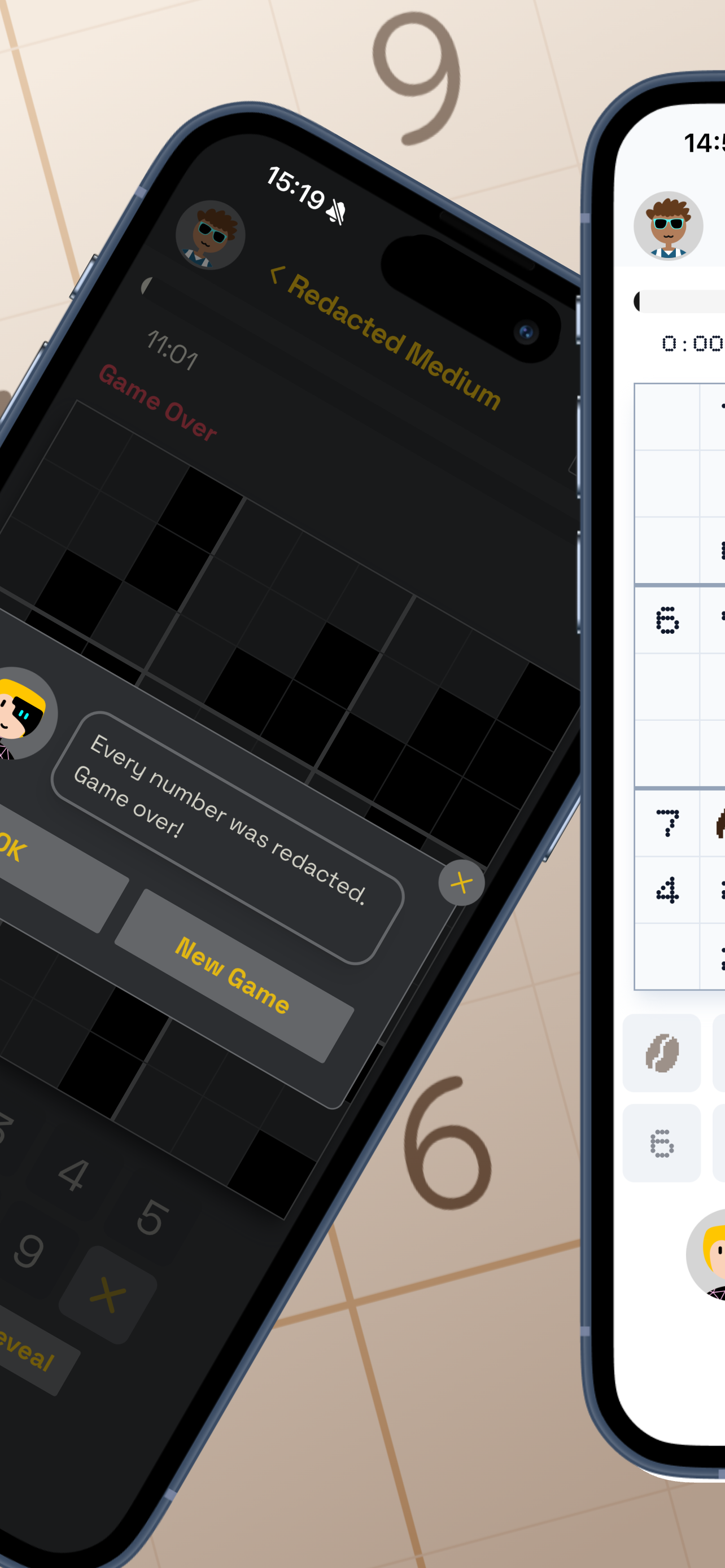 Coffee Sudoku Redacted Mode preview